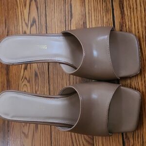 Camel Square Toe Heels (wide fit)